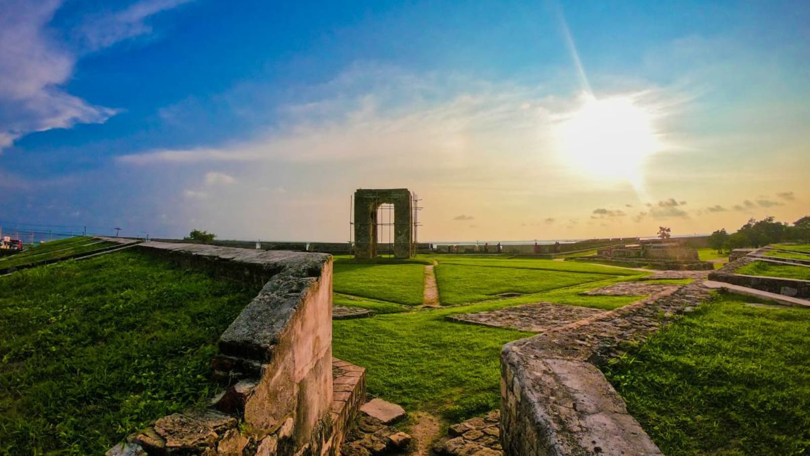 Grass covered ramparts