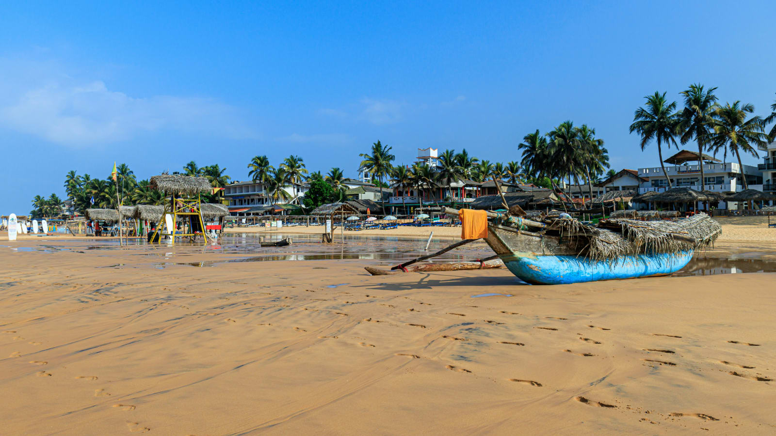 Boat on the Hikkaduwa beach
