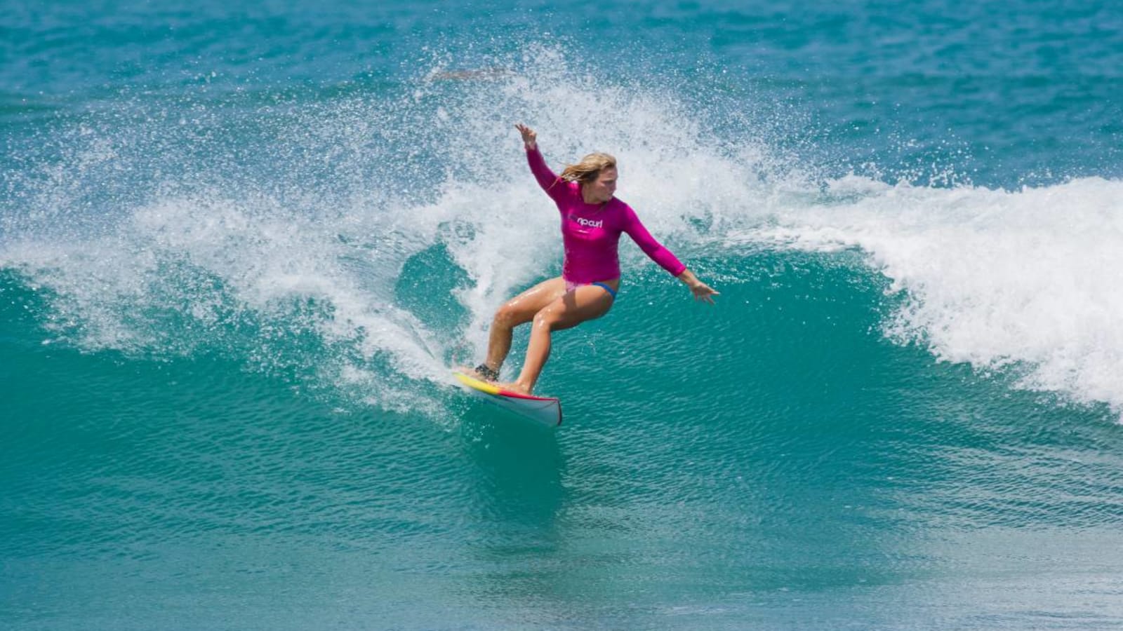 Woman surfing down south