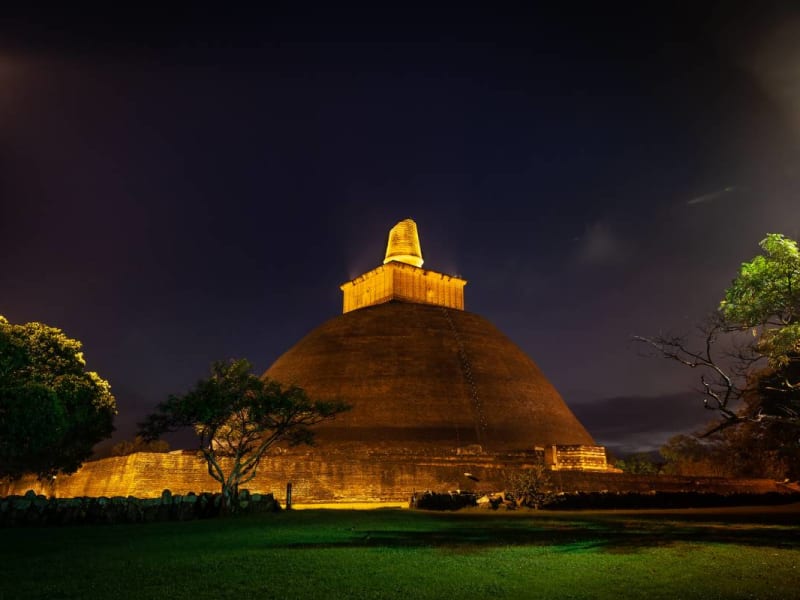 Temple at night