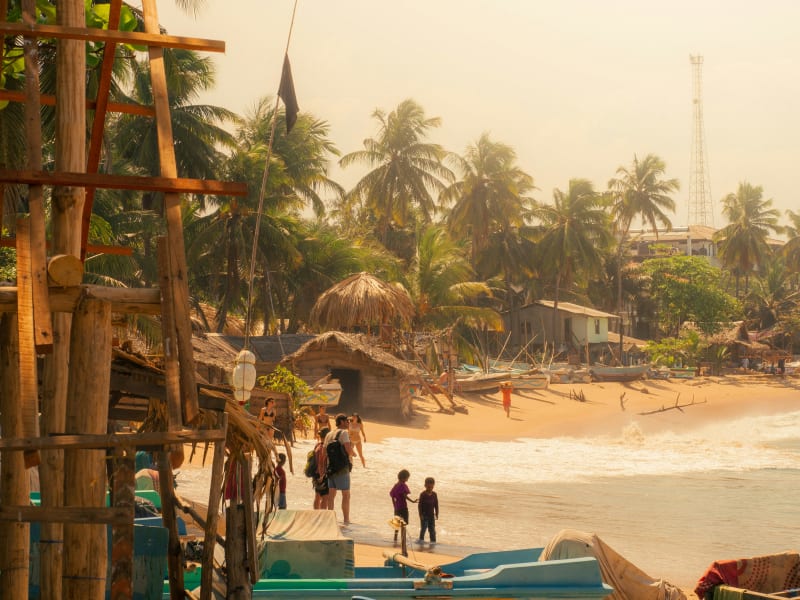 Boats sitting on the beach