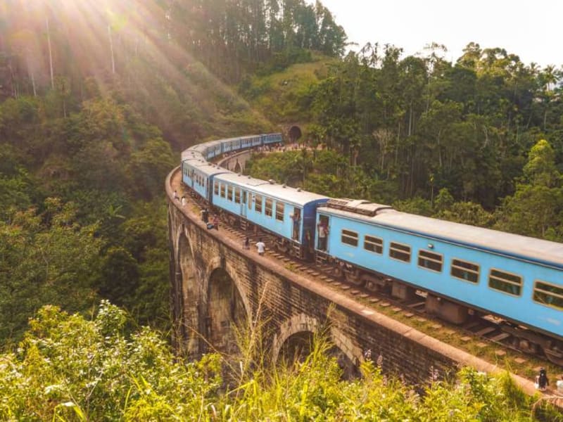 Train through mountains