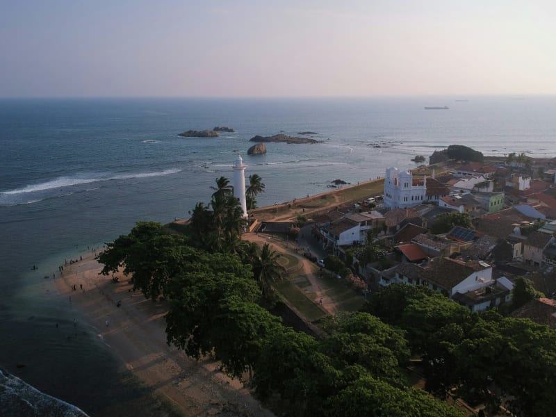 Aerial view of Galle Lighthouse