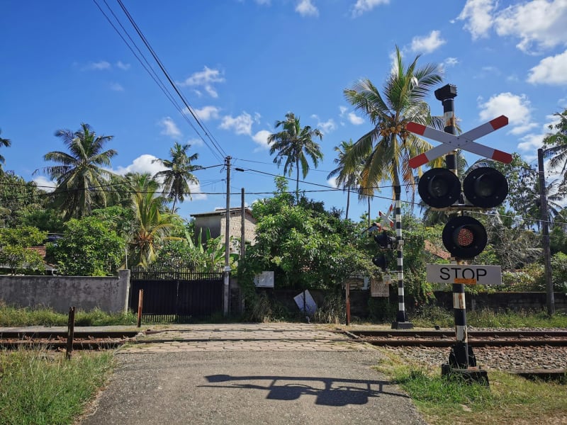 Train crossing to Hikkaduwa