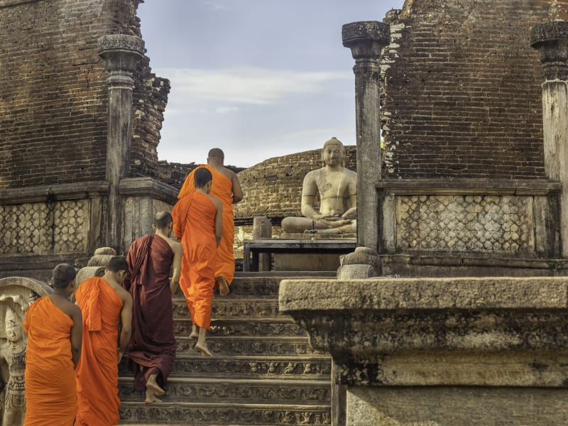 Monks in Polonnaruwa
