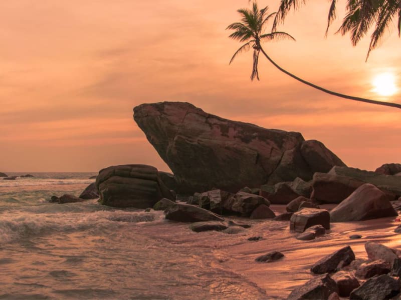 Sunset at Unawatuna Beach