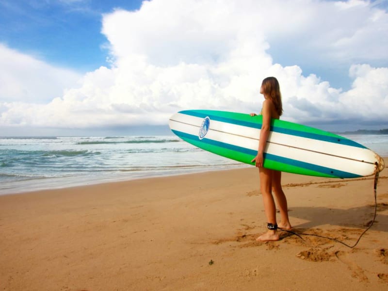 Female surfer in Weligama