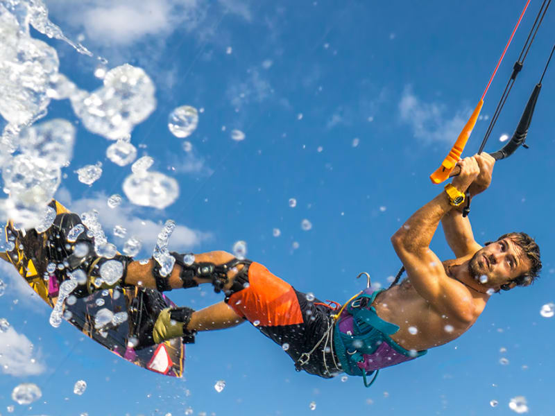 Kitesurfers on Kalpitiya lagoon