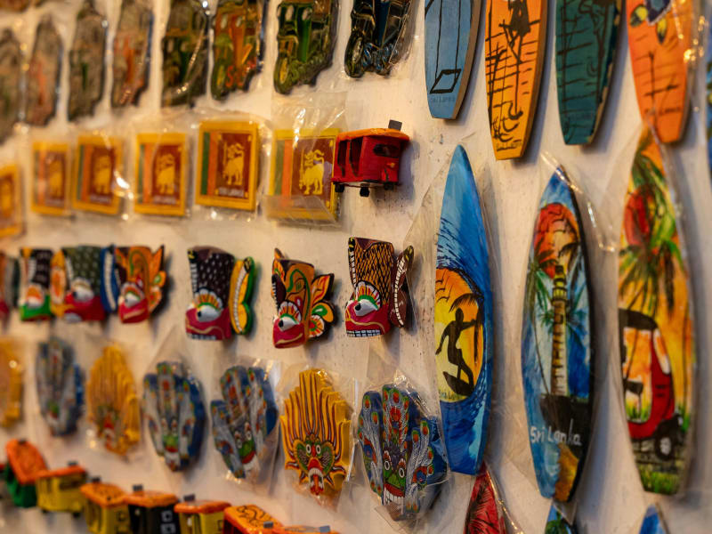 Traditional masks in a craft shop