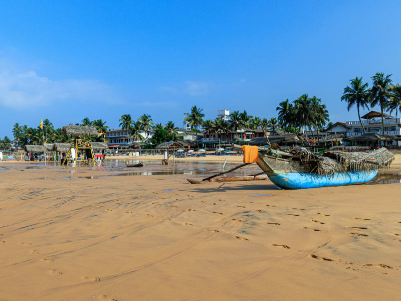 Boat on the Hikkaduwa beach
