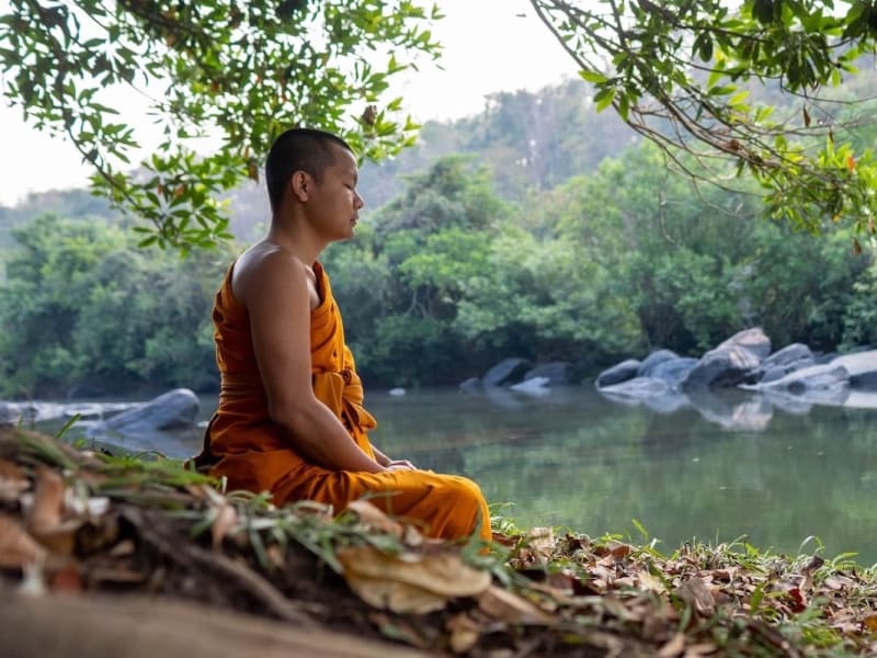 Mindful Morning at a Buddhist Monastery