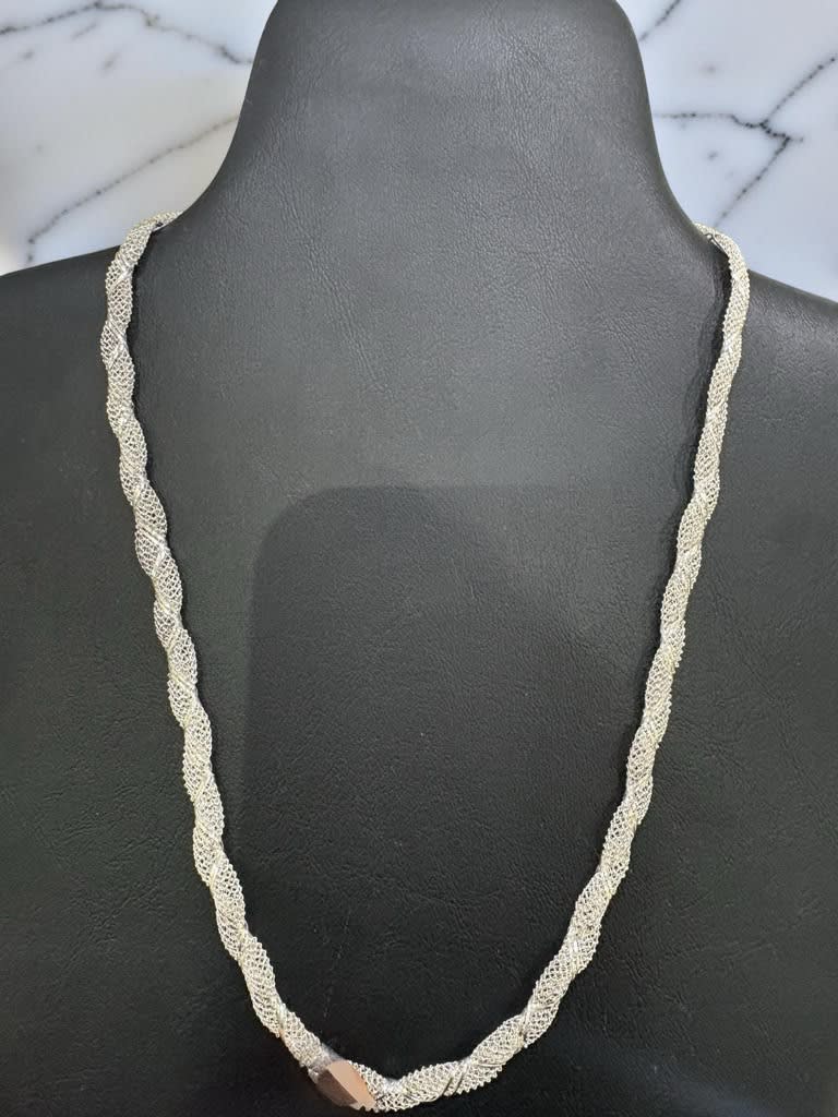 Collar Plata Tejida 