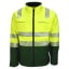 Warnschutz-Softshelljacke HiVis gelb/dunkelgrün