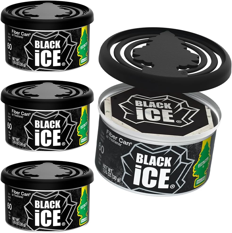 LITTLE TREES Car Air Freshener for Auto or Home, Black Ice, 4 Air Fresheners