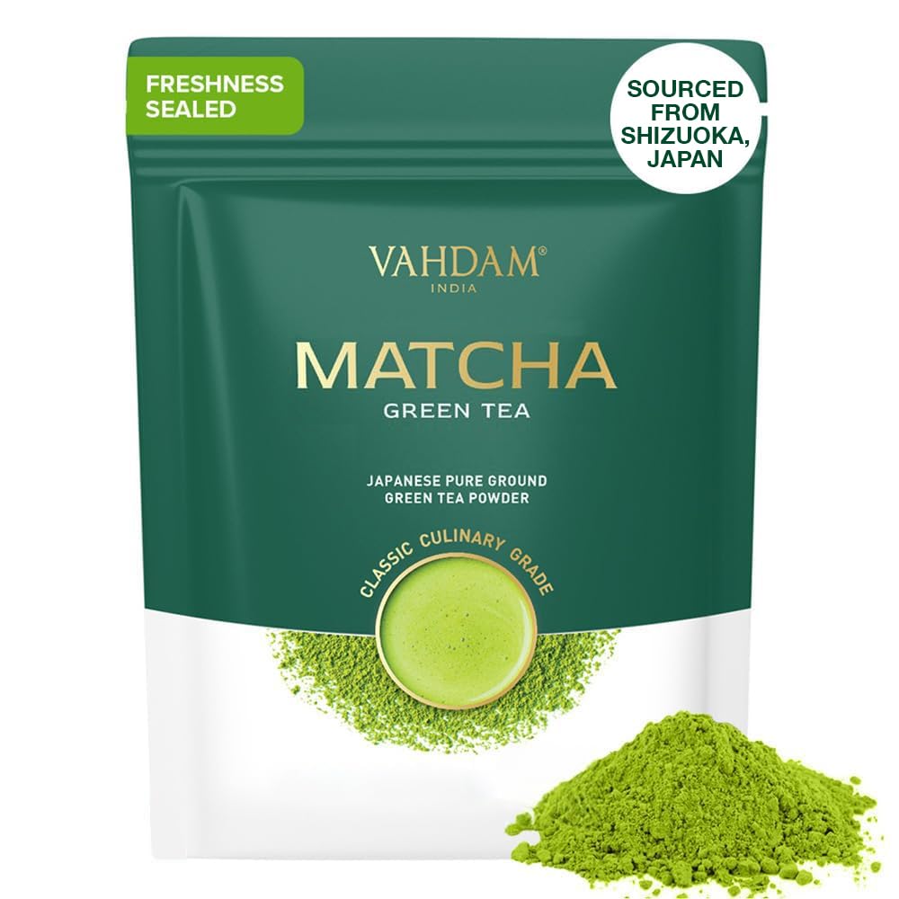 VAHDAM- Certified Japanese Matcha Green Tea Powder - 50 gm (25 Servings) | 100% Pure Authentic Matcha with High ANTIOXIDANTS | Sourced from Uji-Kyoto, Japan