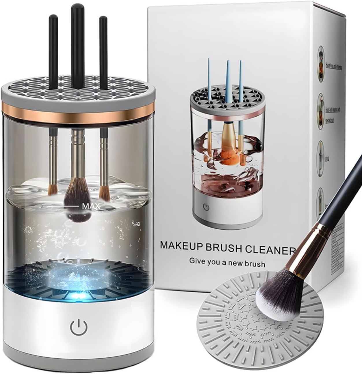 Electric Makeup BrushCleaner,USB Automatic Cosmetic Brush Cleaner, Upgraded Beauty Makeup Brushes, Auto-Rotating BrushCleaner Deep Cleaning (A2)