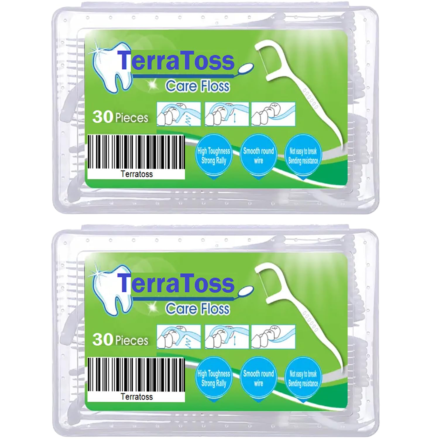 Dental Floss Picks [60 Pcs] | 2 Box of 30 Pcs each | Premium Toothpicks Box for Fresh Breath, Clean Teeth & Healthy Gums
