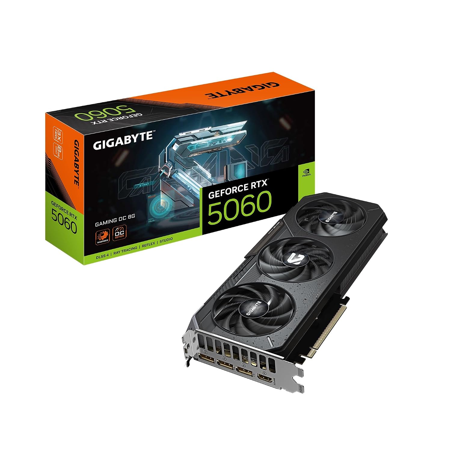 GIGABYTE GeForce RTX 5060 Gaming OC 8G Graphics Card,8GB 128-bit GDDR7, PCIe 5.0, WINDFORCE Cooling System,Made by NVIDIA,DisplayPort & HDMI - Video Output Interface, GV-N5060GAMING OC-8GD Video Card