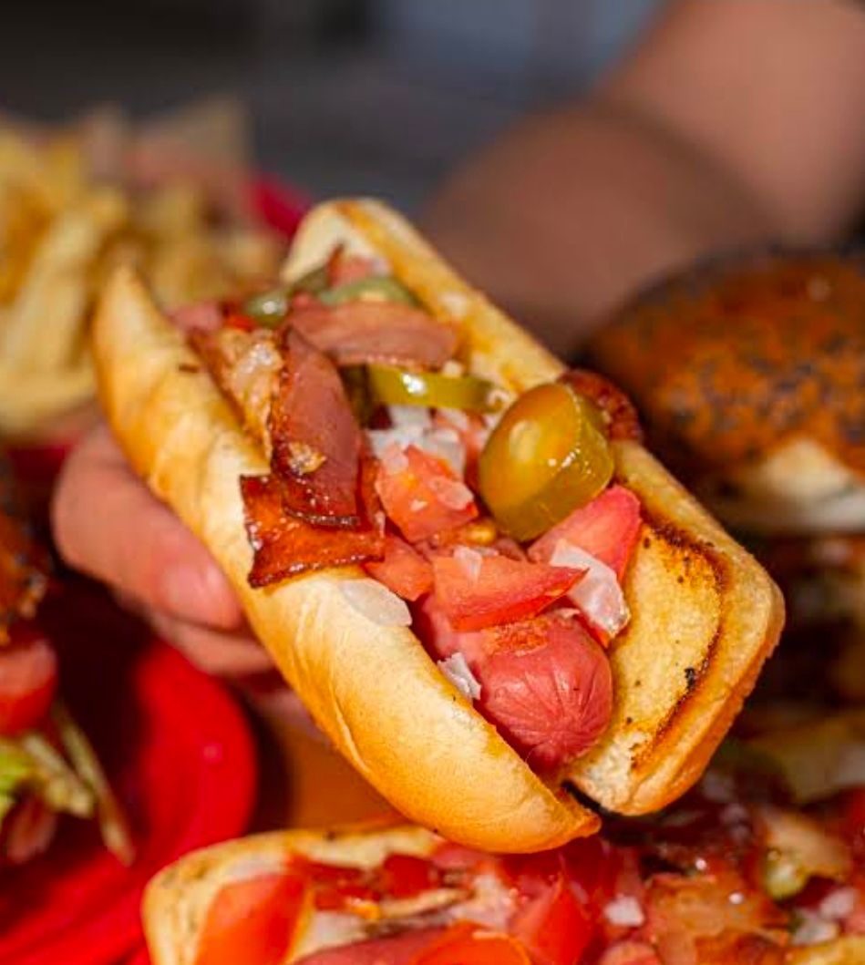 Hot dog con tocino