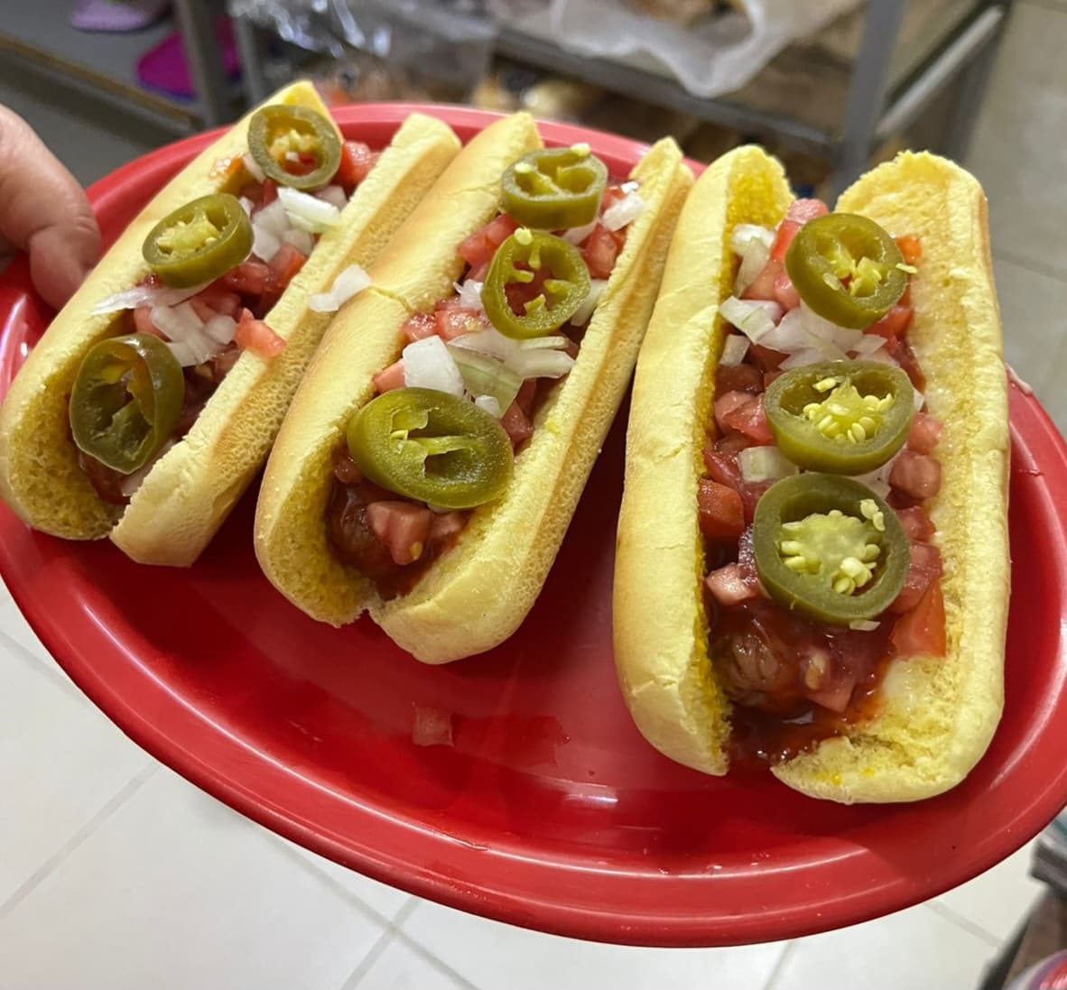 Tres Hot dog sencillos