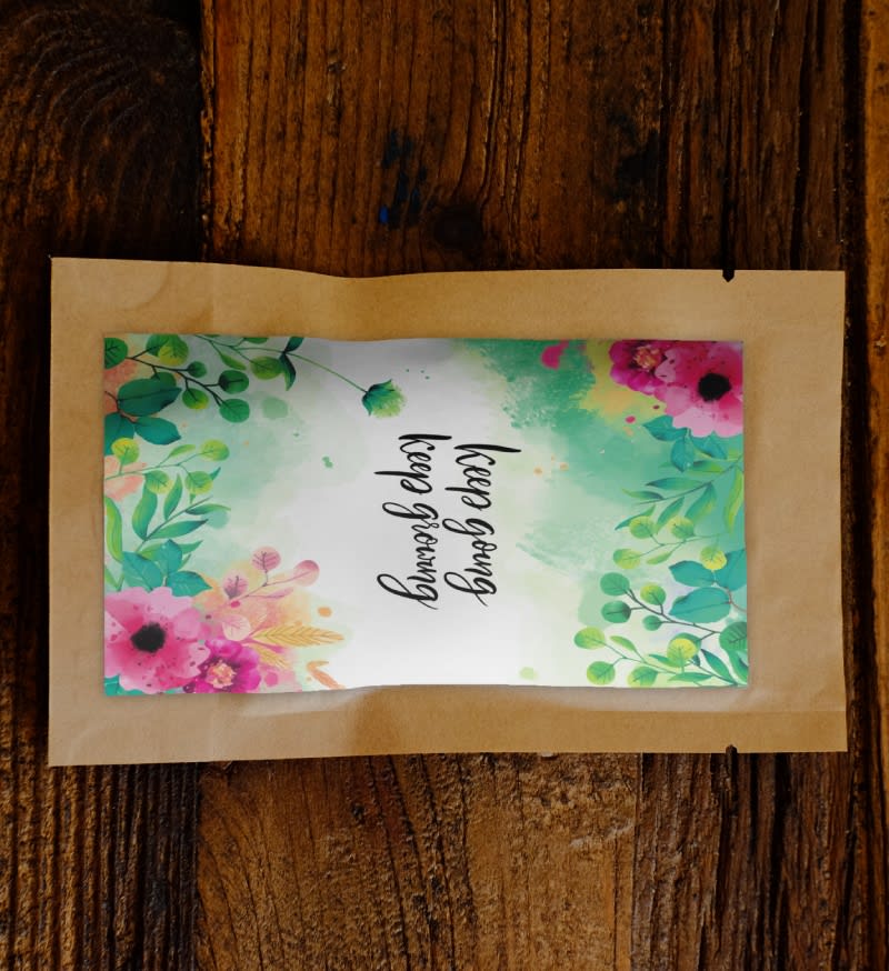 Inspire oneself, friends, or a loved one with these ''Keep going, keep growing'' encourage pouches.