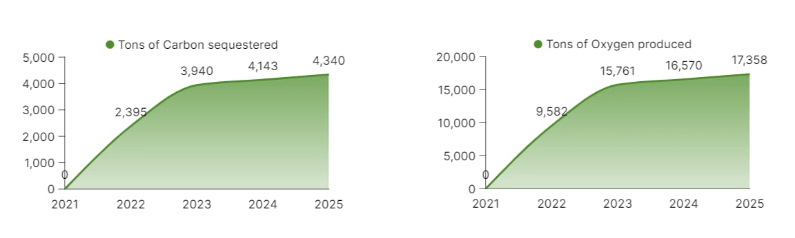 one heart forest 2021 carbon and oxygen report