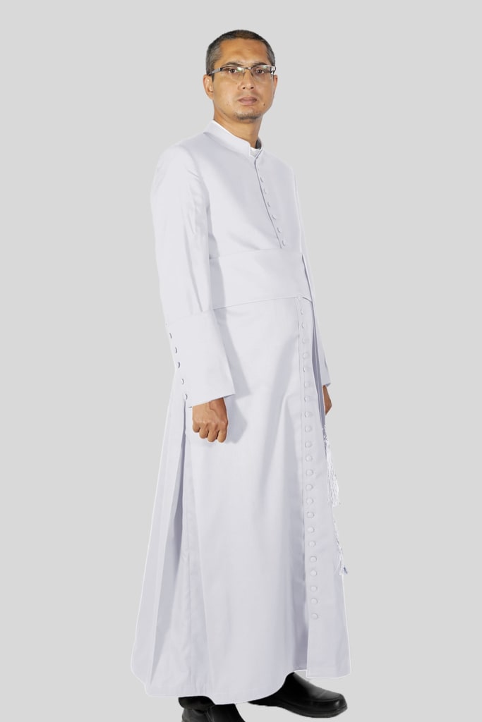 classic white mens cassock tailored for religious services rituals 3
