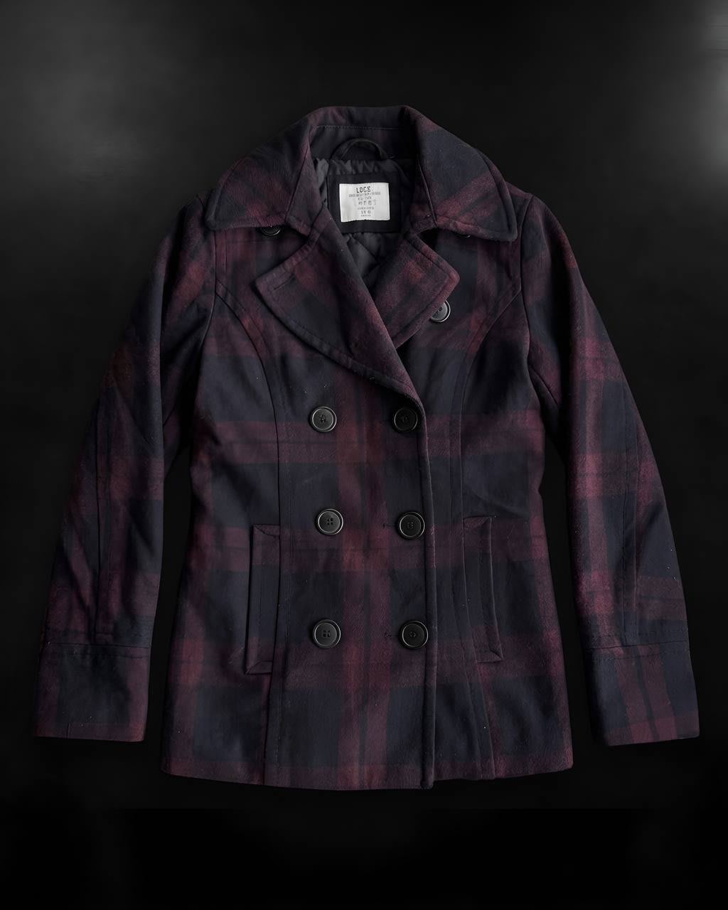 L.O.G.G. Plaid Double-Breasted Coat