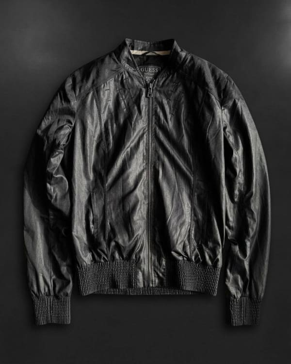 Guess Black Satin Bomber Jacket