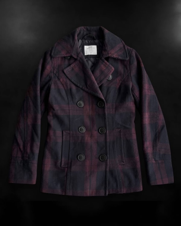 L.O.G.G. Plaid Double-Breasted Coat