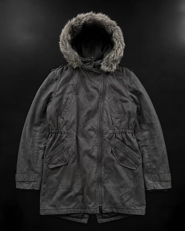 Faux Fur Trim Hooded Parka