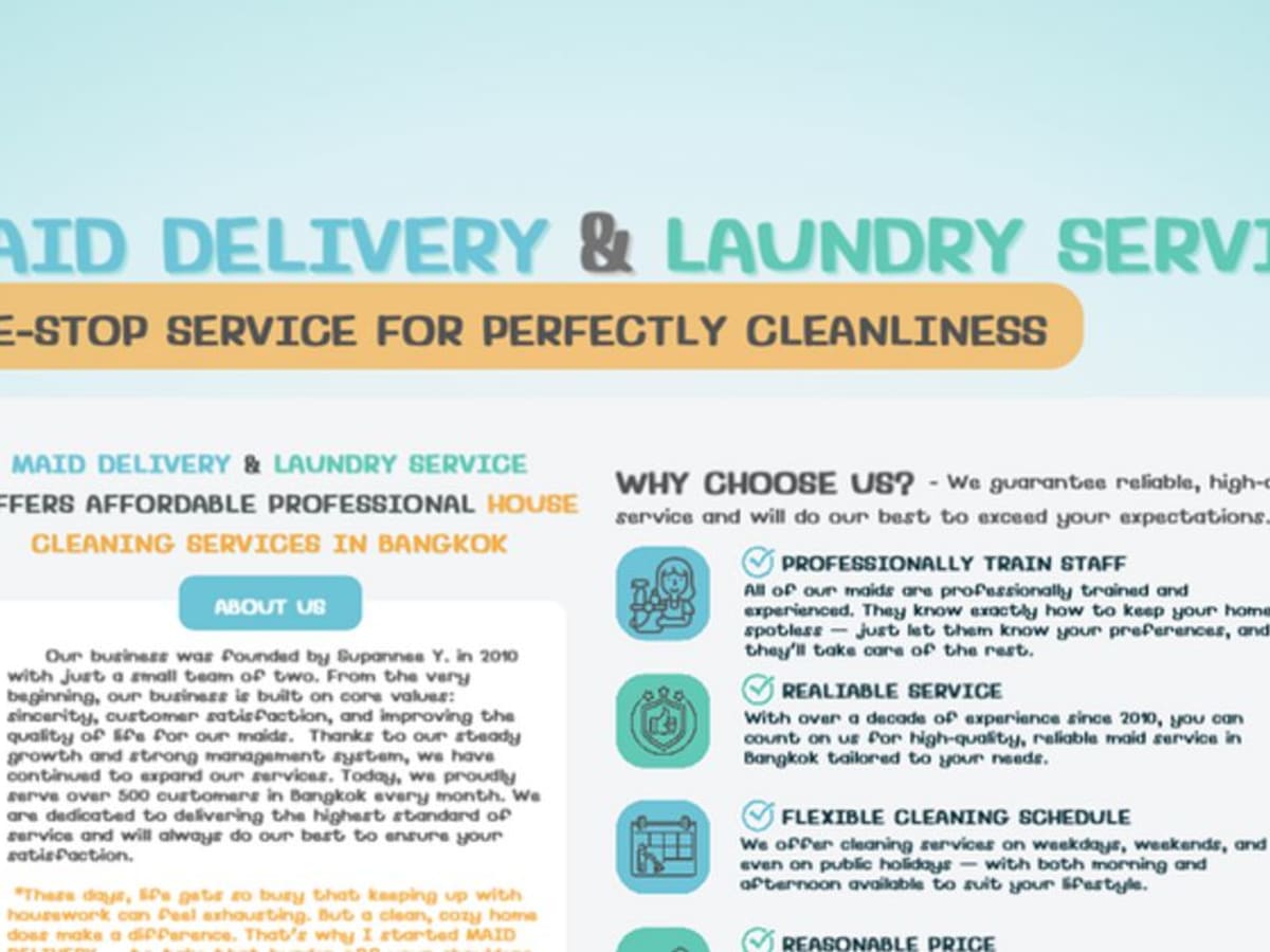 Maid Delivery & Laundry Service - บริการทำความสะอาด laundry shop in Silom