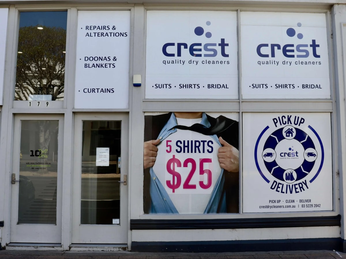 Crest Dry Cleaners laundry shop in Geelong
