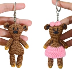 Mr Bean Couple Teddy Keychain 