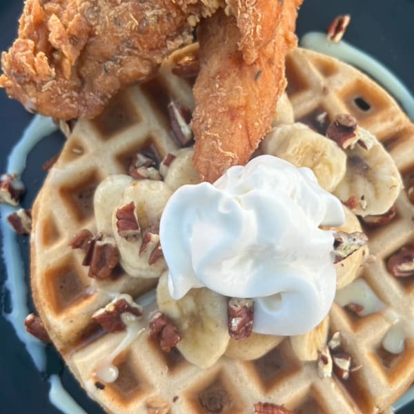 Bananas Foster Chicken and Waffles