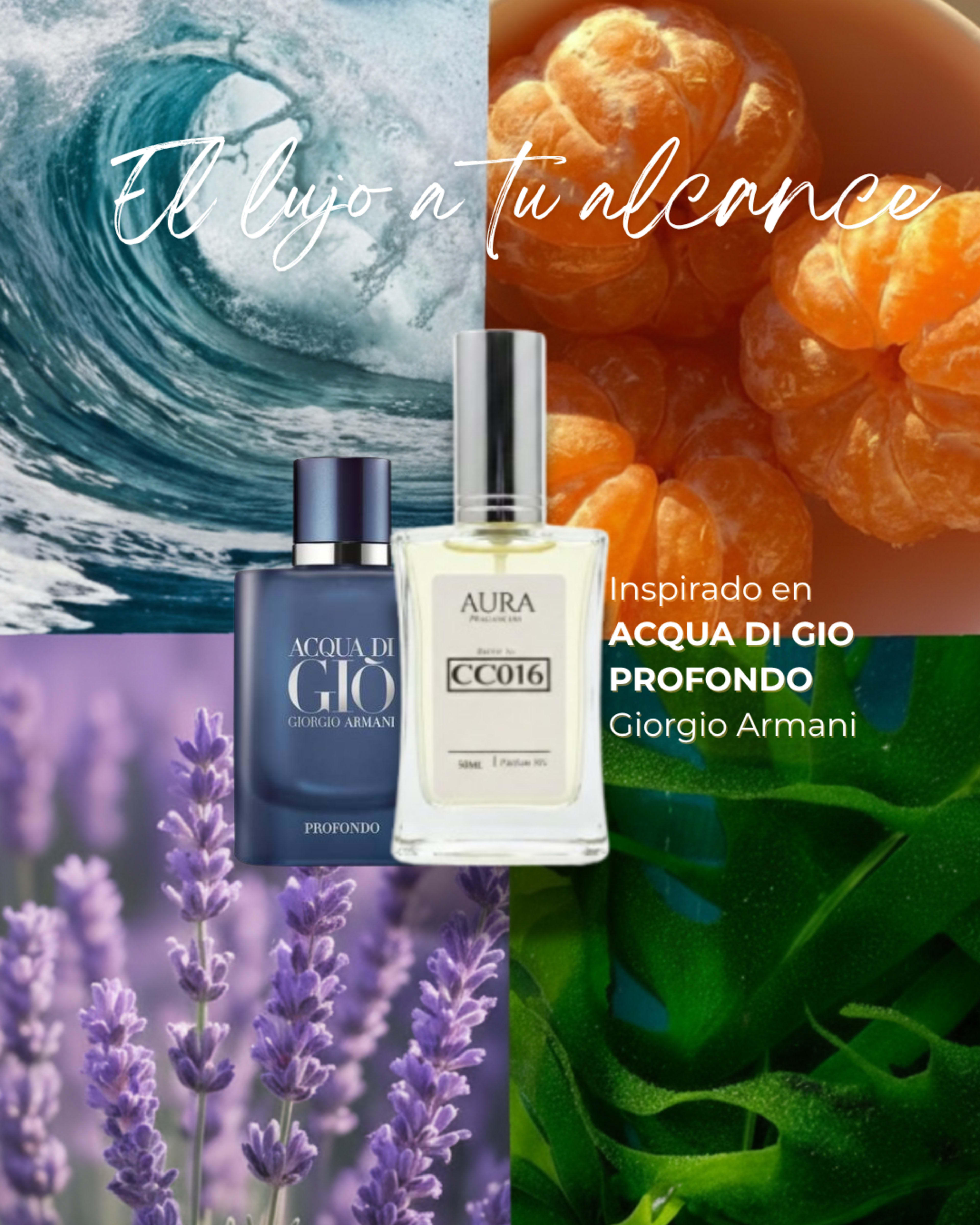 AQCUA DI GIO PROFONDO GIRGIO ARMANI — inspiración Giorgio Armani