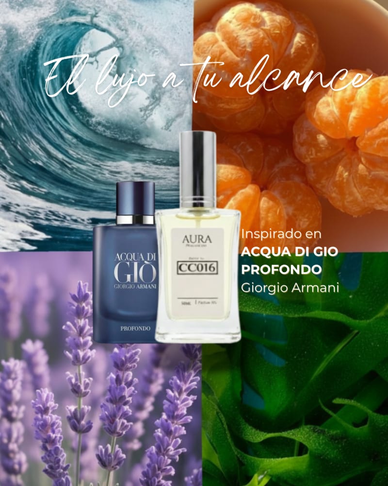 AQCUA DI GIO PROFONDO GIRGIO ARMANI — inspiración Giorgio Armani