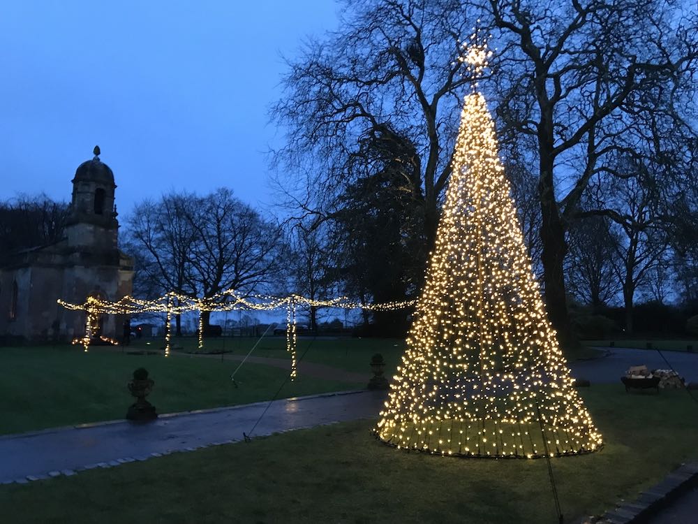 Christmas party celebration with professional lighting and festive atmosphere