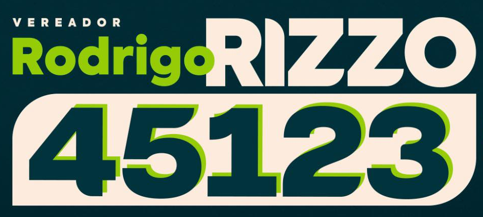 Banner da campanha de Rodrigo Rizzo, vereador 45123