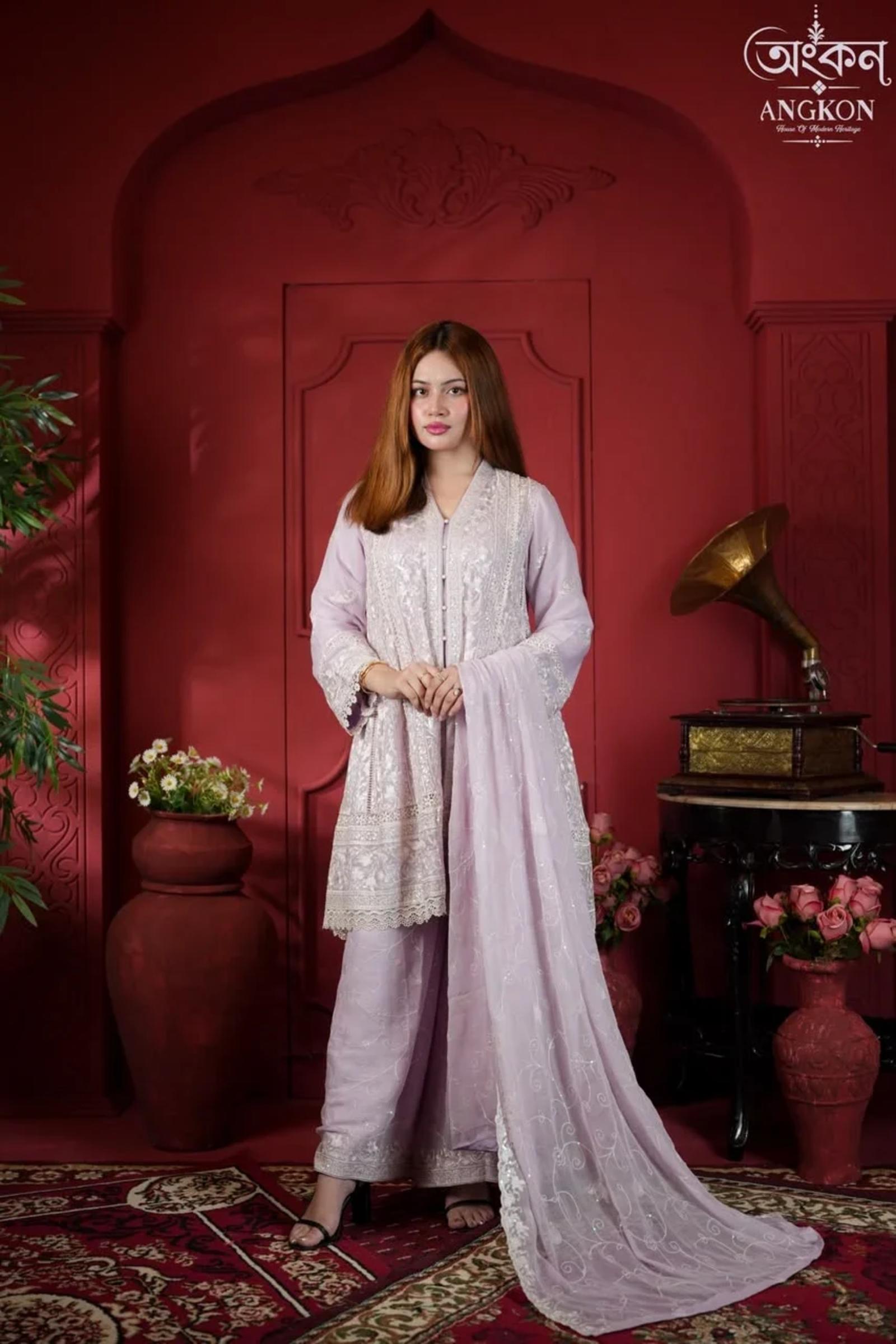 Alita Garara – Lavender Embroidered Suit