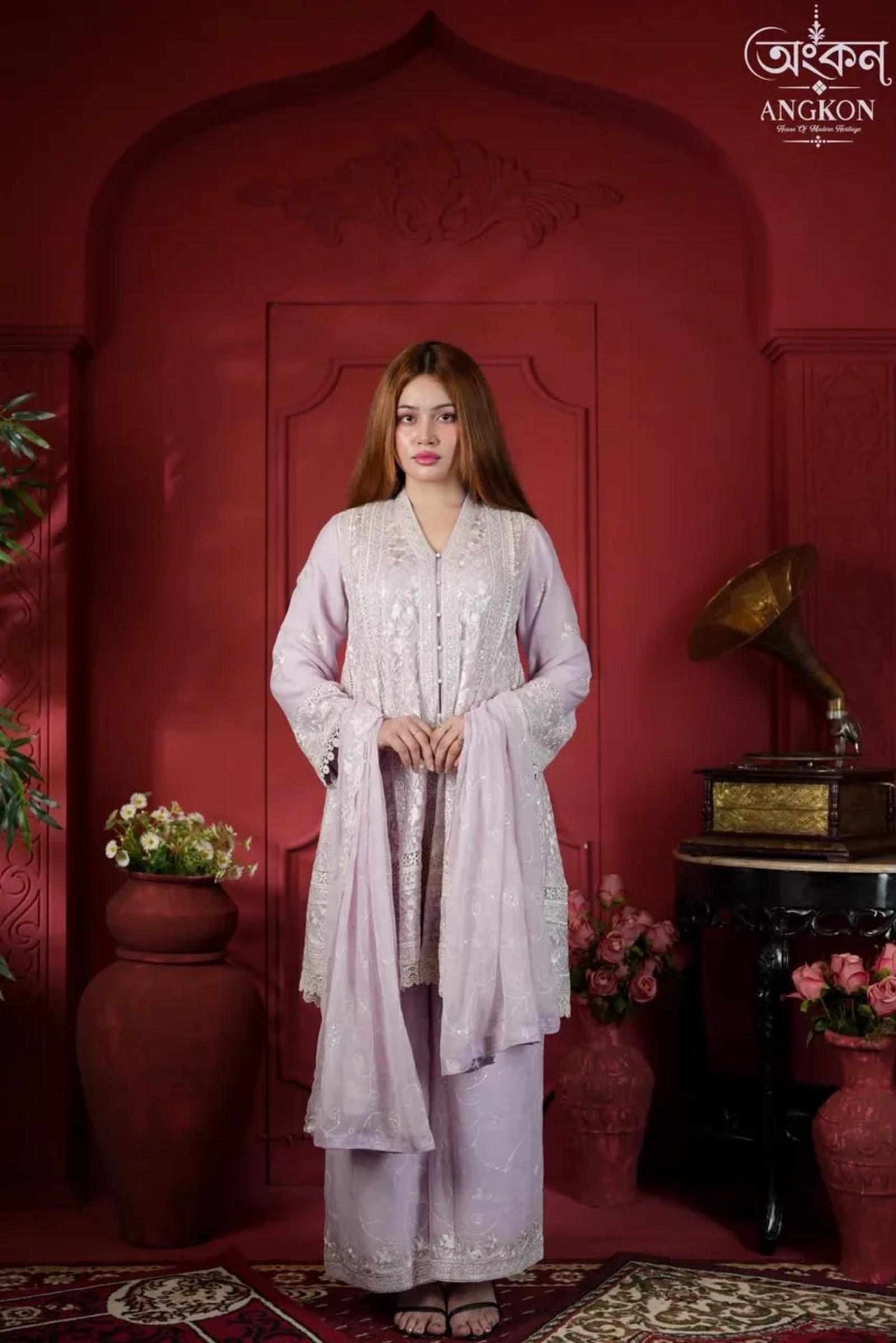 Alita Garara – Lavender Embroidered Suit