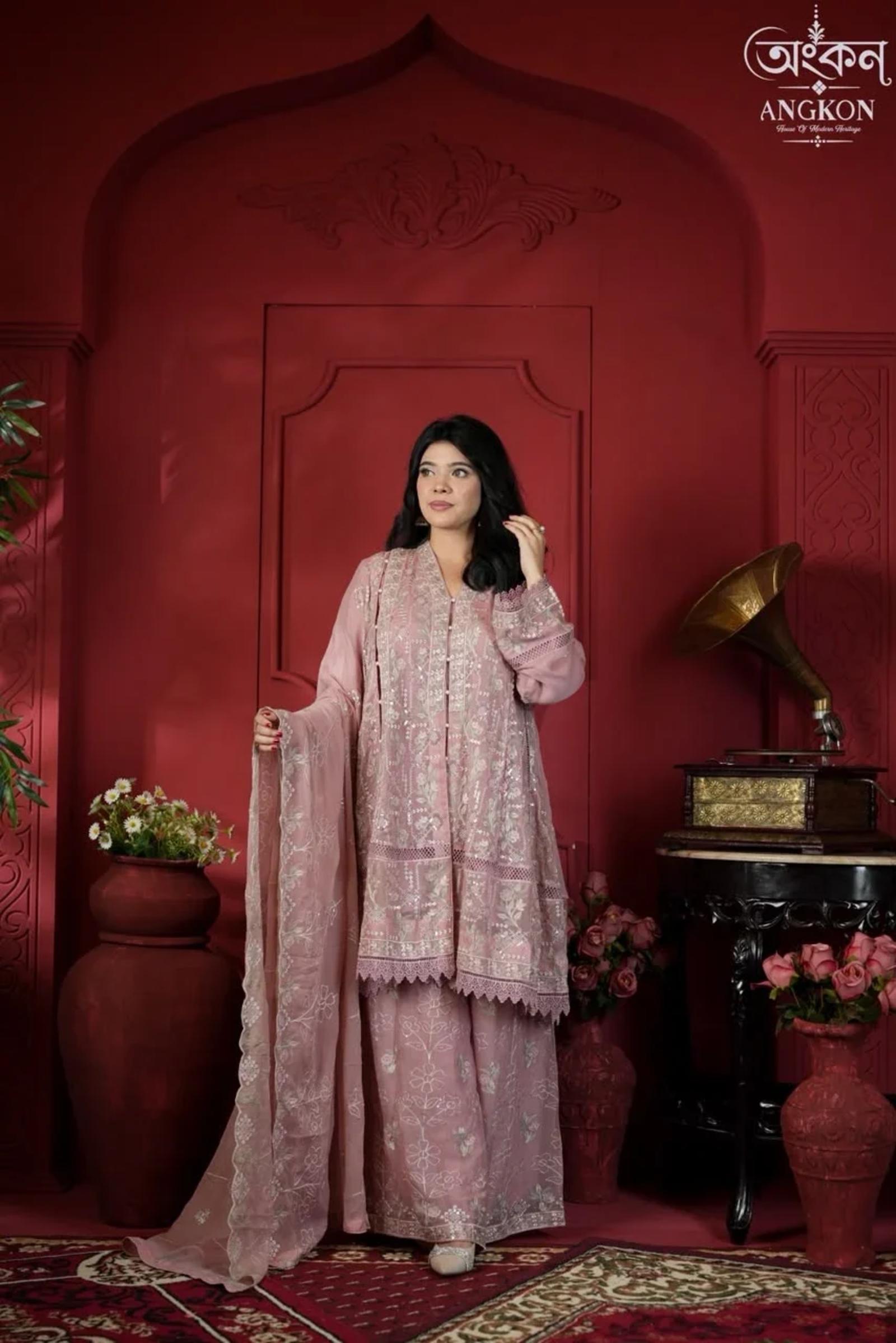 Soiree D4 – Dusty Rose Embroidered Suit