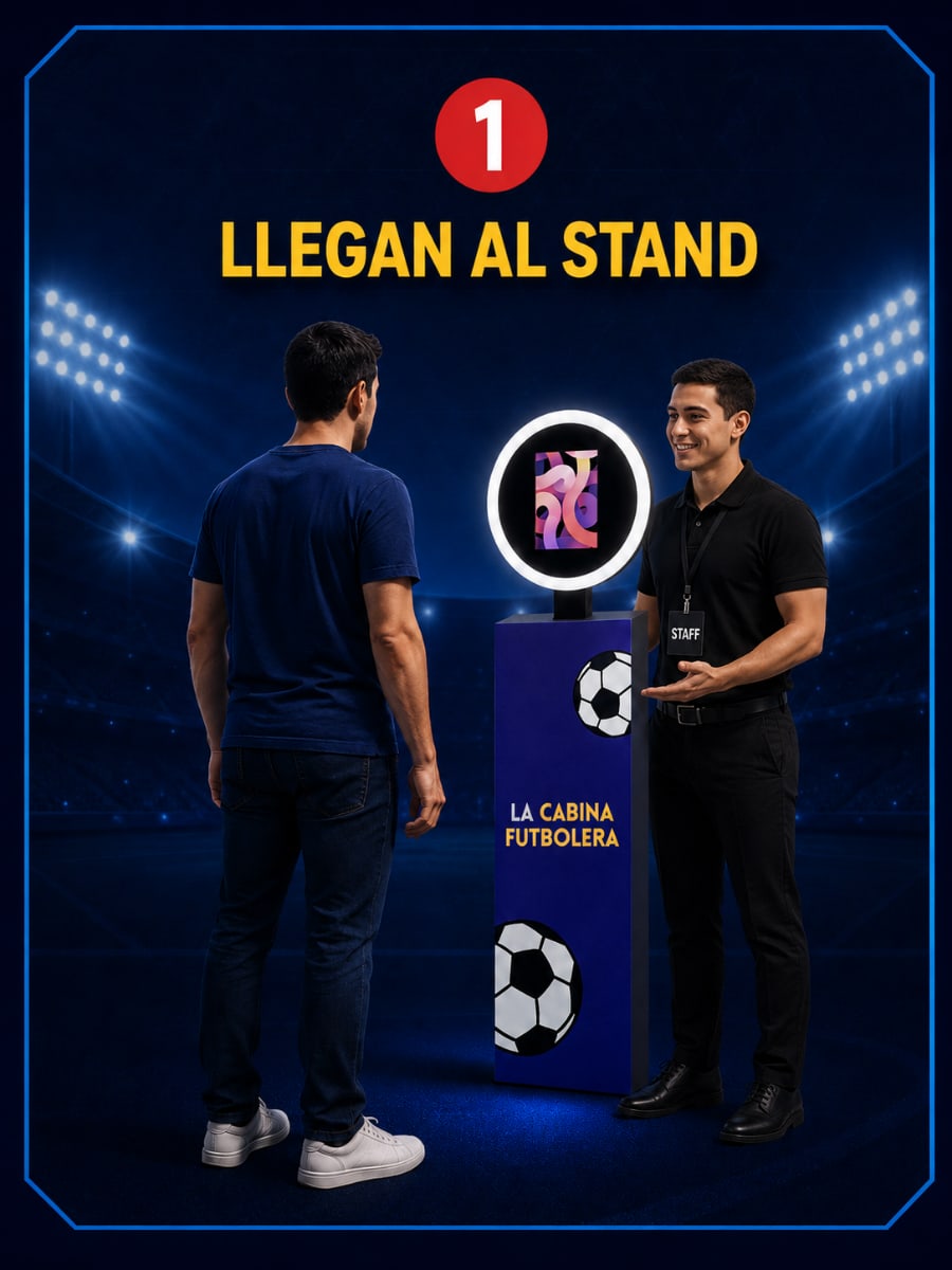 Paso 1: Llegan al stand