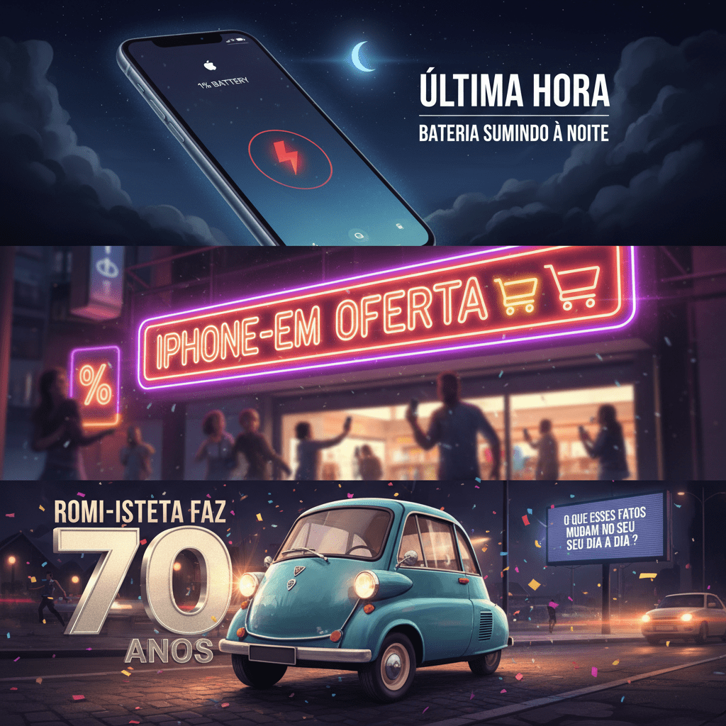 Última Hora: Bateria Sumindo à Noite, iPhone em Oferta e o Romi-Isetta Faz 70 Anos — O Que Esses Fatos Mudam no Seu Dia a Dia