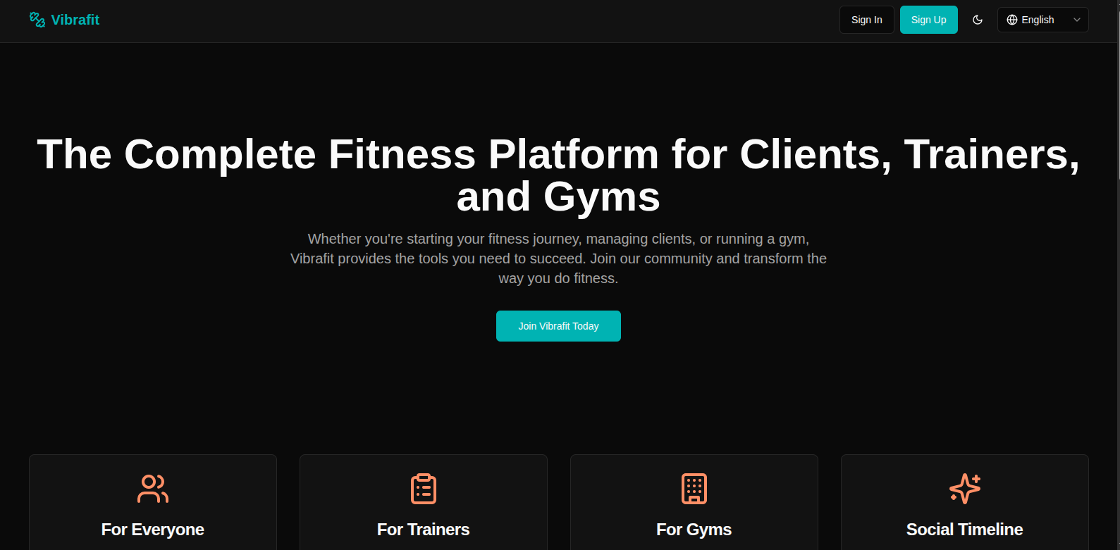 Interface of a modern fitness application.