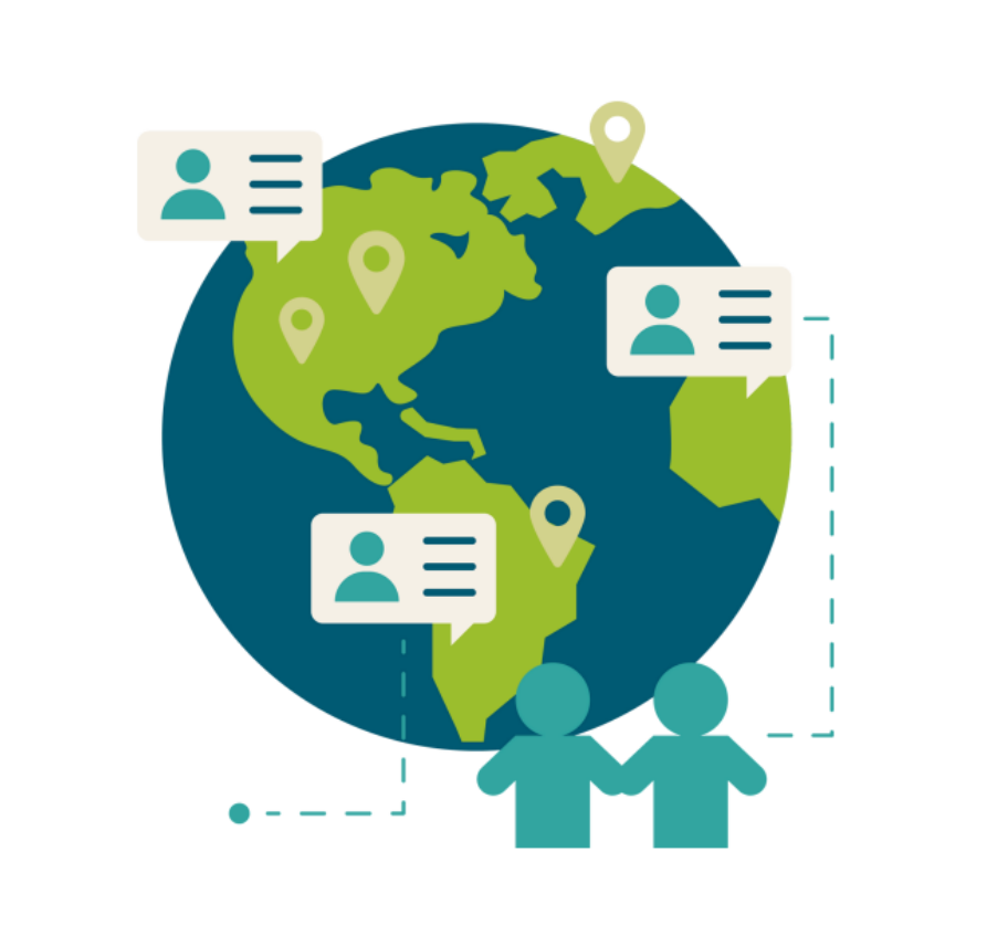 Globally Compliant Illustration - World map with compliance symbols