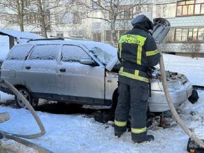 На Нехинской улице в Великом Новгороде загорелся ВАЗ 2111