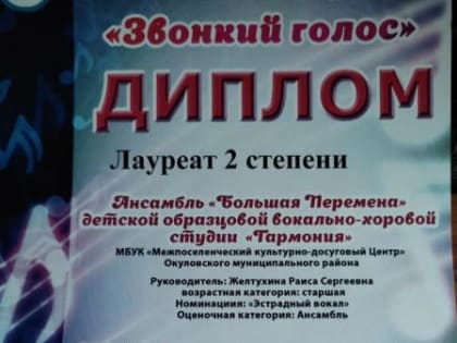 Окуловские вокалисты приняли участие в конкурсе "Звонкий голос"