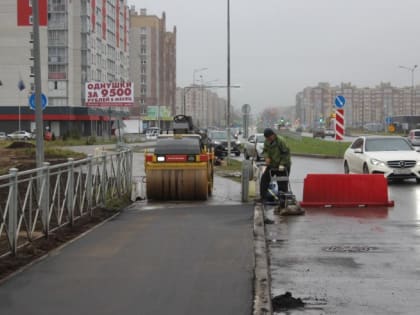 На участке в конце улицы Псковской в Великом Новгороде восстановили дорожное полотно и тротуар