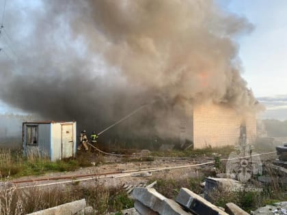 В Боровичском районе загорелось здание склада